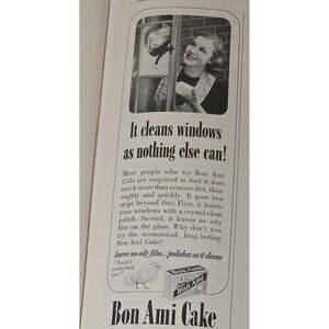 1939 Bon Ami Cake Advertising Print Original Advertisement Window Cleaner